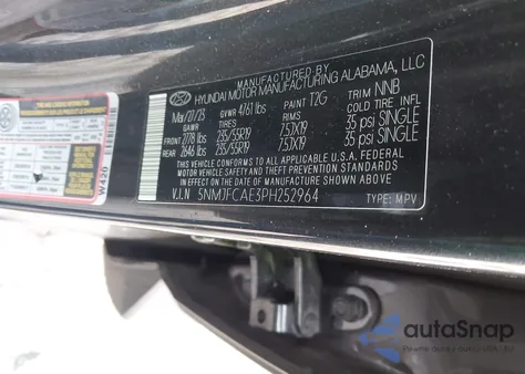 2023 Hyundai Tucson Sel z USA, uszkodzony, nr VIN 5NMJFCAE3PH252964